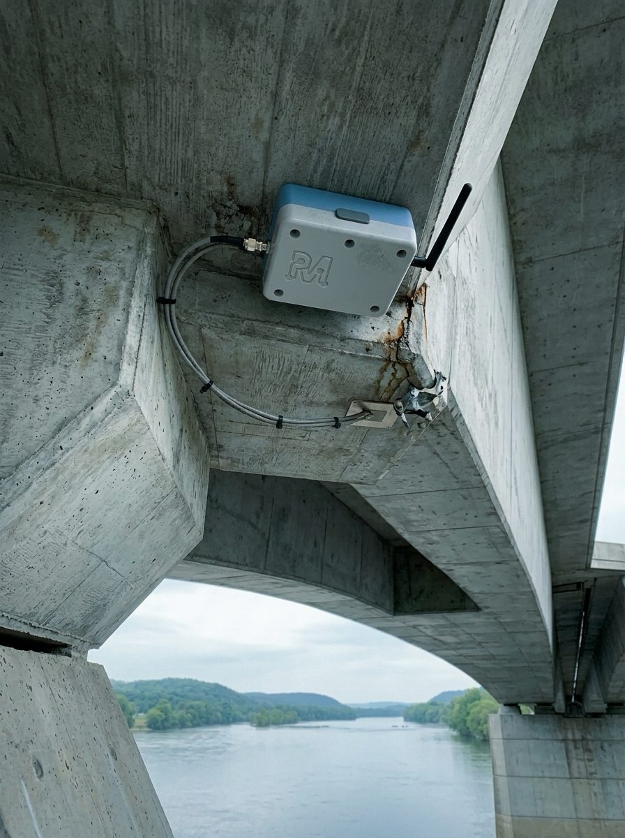 Edge Node mounted under a concrete bridge